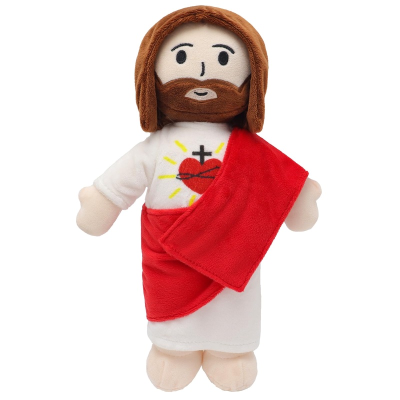 Yelakey 13” Jesus Plush Toy Jesus Stuffed Animal Heart of Plushie Savior Doll for Church Sunday School Religious Easter Gift fo