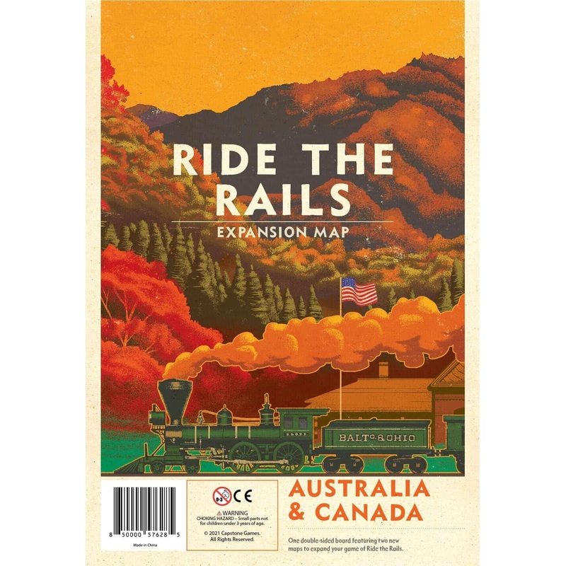 Capstone Games: Ride The Rails: Australia & Canada, Expansion, Strategy Board Game, 3 to 5 Players, 45 to 60 Minute Play Time, A