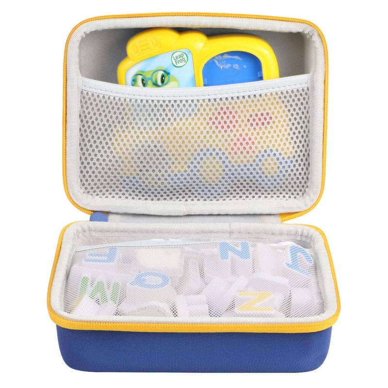 co2crea Hard Travel Case Replacement for Leapfrog Fridge Phonics Magnetic Letter Set (Blue Case + Yellow Zipper)