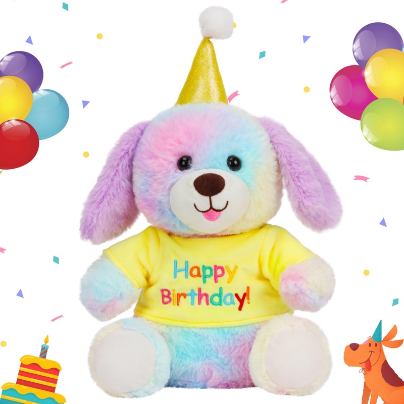 Cuteoy Happy Birthday Dog Musical Stuffed Animal Shaking Singing Dancing Plush Puppy Toy Electric Interactive Animated Plushies