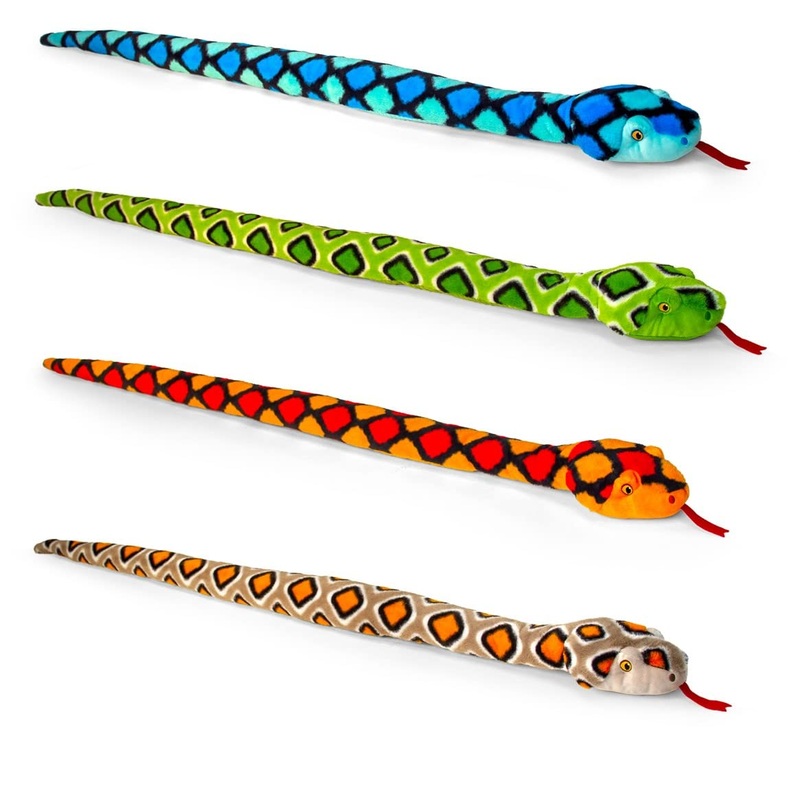 Deluxe Paws Plush Cuddling, Soft Eco Toys, 100% Recycled (100cm Snakes (Random Color))