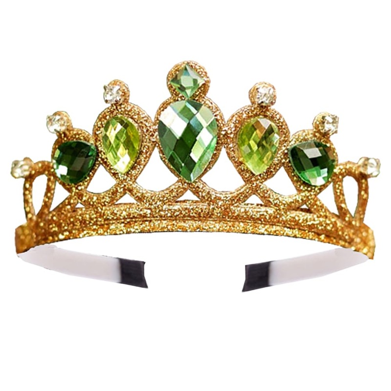 Girls Costume Accessories Princess Tiana Dress up Accessories for Girls Tiana Crown Halloween Christmas Party Favors for Kids (C