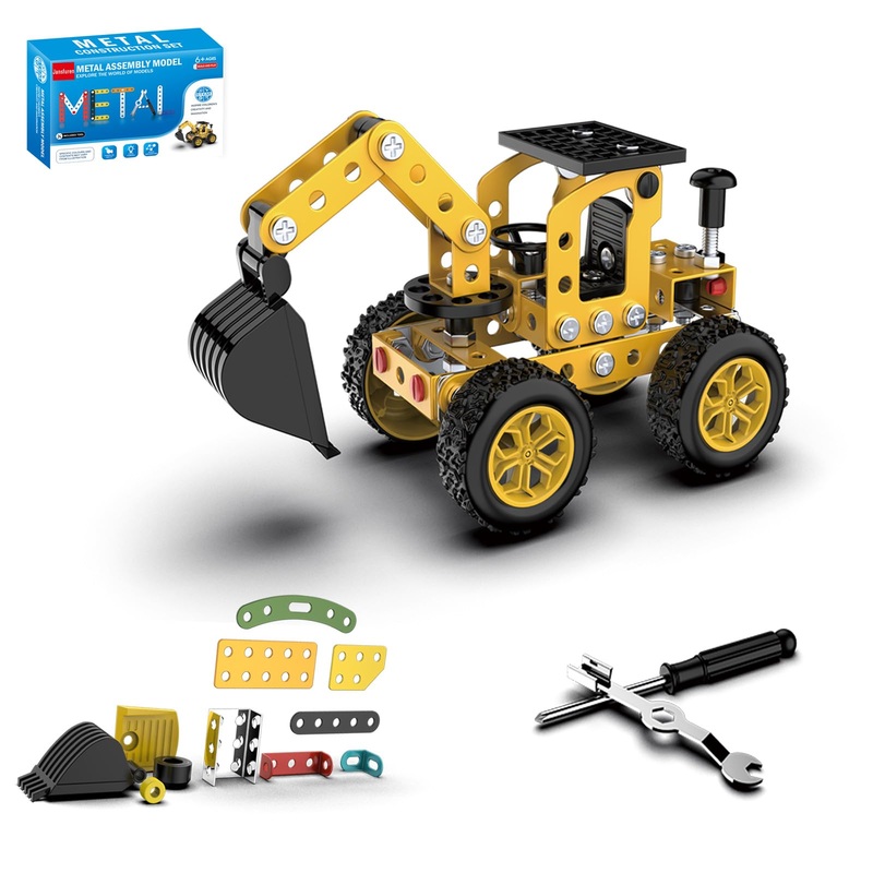 Jansfuren Excavator Toy, Metal Building Toys Sets Projects Engineering Excavator Model Metal Building Kit for Back to School Par