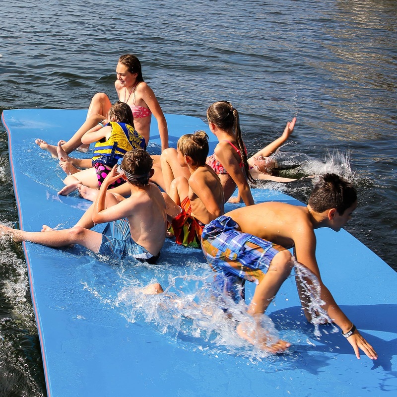 Kieperi 12 FT 3-Layer XPE Lily Pad Floating Mat, Double-Sided Use Floating Water Mat, Floating Mat for Lack/River/Sea/Pool(Blue&