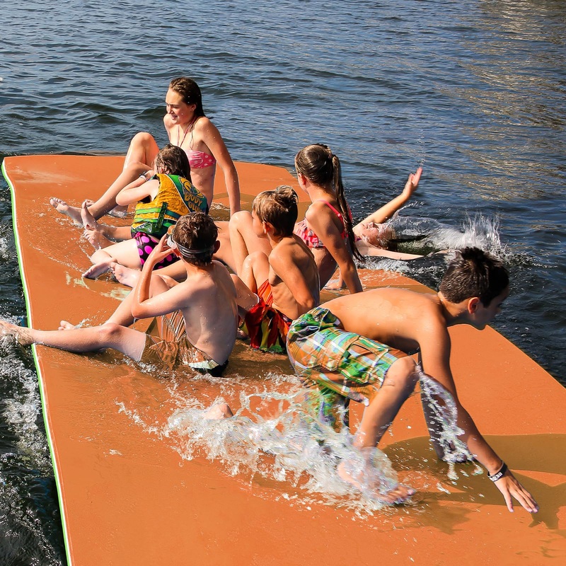 Kieperi 12 FT 3-Layer XPE Lily Pad Floating Mat, Double-Sided Use Floating Water Mat, Floating Mat for Lake, Pool, River, Sea(Or