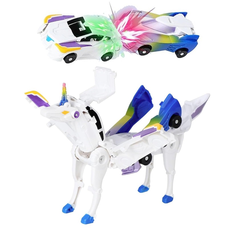 liluwushe Unicorn Transforming Car,Transformation Toy with Collision Transforming Car ,for Unicorn Toys for Girls Age 4-6 |Party
