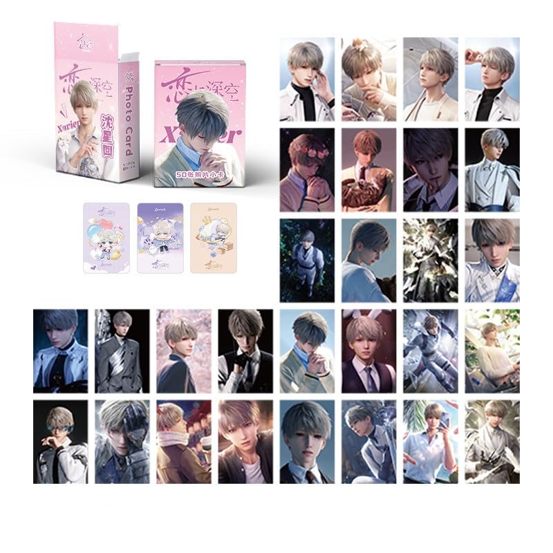 Love and deepspace Lian Yu Shen Kong Sylus Qin Che LOMO Cards Anime Game Card Cosplay 57x86mm Card Merch 50PCS (Xavier)