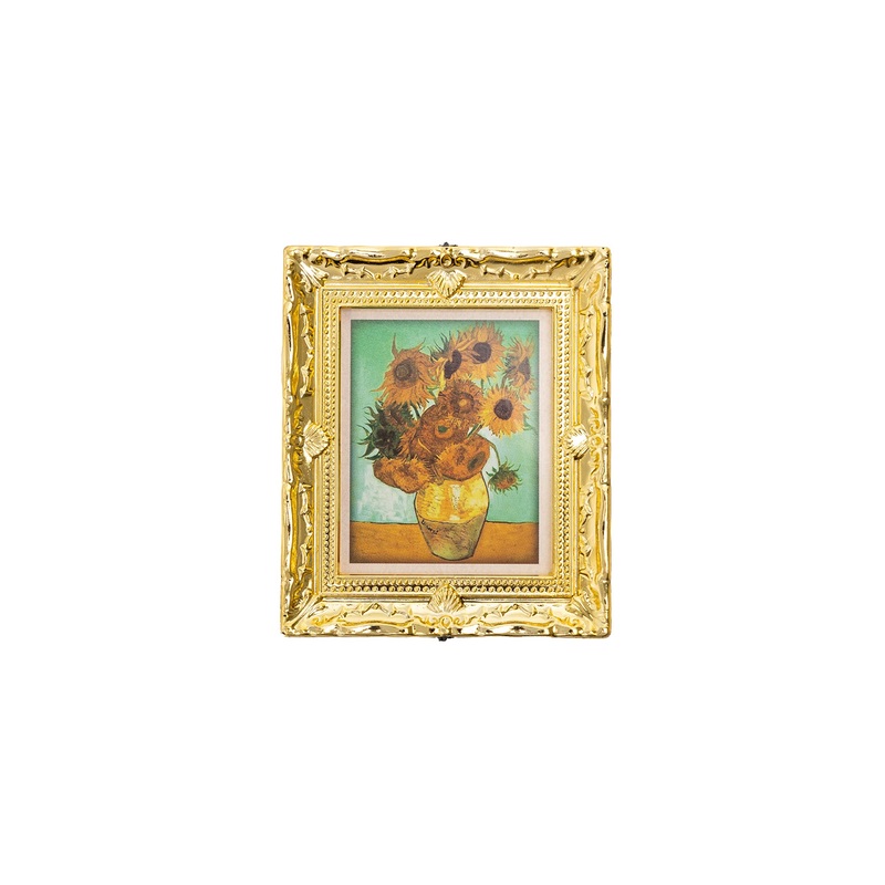 Neakomuki Dollhouse Accessories 1:12 Miniatures Art Painting Picture Frame in Antique Gilt Gold Frames for Dollhouse Fairy Garde
