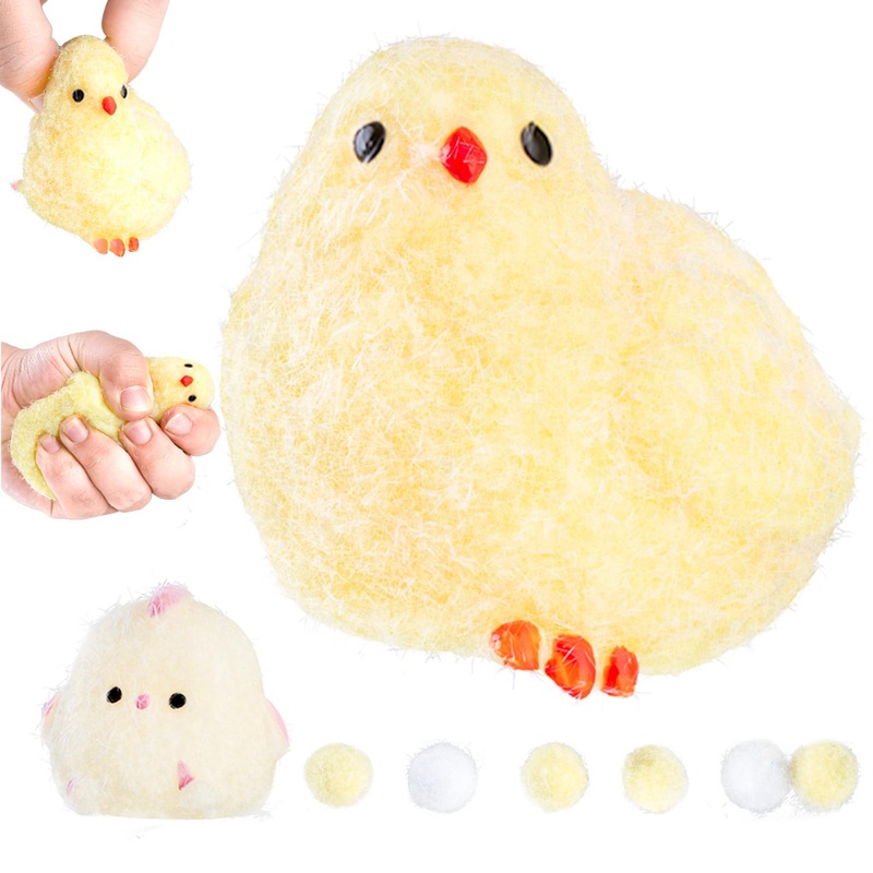 Peotclola 1 Pack Handmade Chick Taba Squishy Toys Soft Squishy Fidget Toys Squeeze for Stress Relief(Chicken)