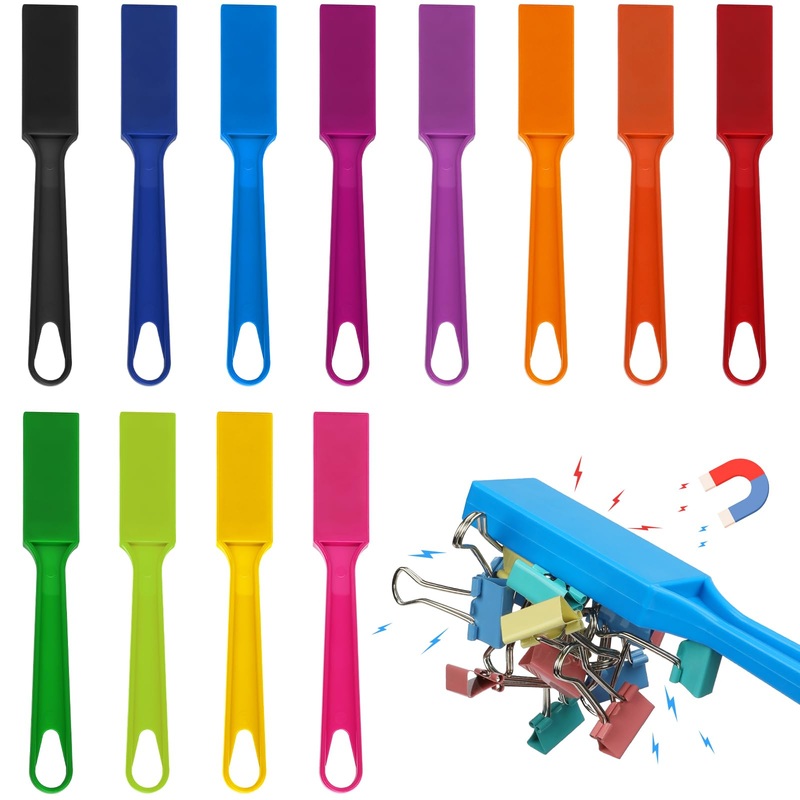 SAYAYA 12 PCS Magnetic Bingo Wands for Kids 7.87 Inch 12 Colors Magnet Sticks for Bingo Chips, Family Game Night, Science Learni