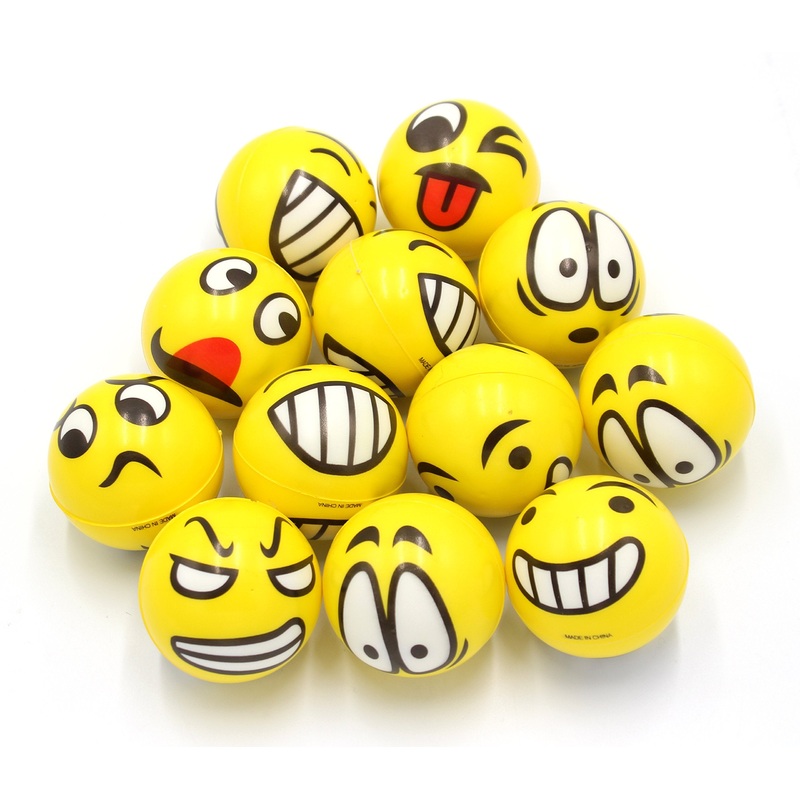 Set of 12 – Fun Face Stress Balls Cute Hand Wrist Stress Reliefs Squeeze Balls for Kids and Adults at School or Office Party Fav