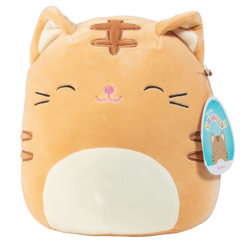 Squishmallows 8-Inch Nathan The Orange Cat – Official Jazwares Plush – Collectible Soft & Squishy Kitty Stuffed Animal Toy – Add