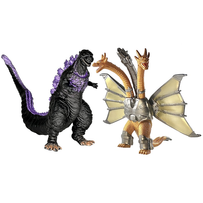 TwCare Set of 2 Legendary Shin Godzilla vs Mecha King Ghidorah Toy Action Figures, Movable Joints Movie Series Soft Vinyl, Carry