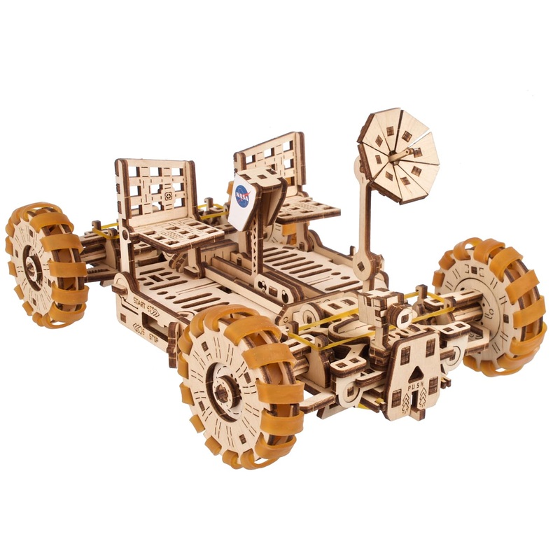 UGEARS NASA Lunar Rover Model Kit – 3D Wooden Mechanical Puzzles for Adults to Build – Space Gifts for Teen – NASA Official Spac