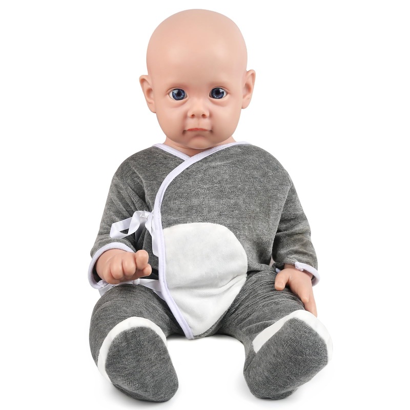 Vollence 21 inch Full Silicone Dolls Boy Anatomically Correct Real Life Baby Dolls with Feed Kit Accessories & Gift Box for Kids