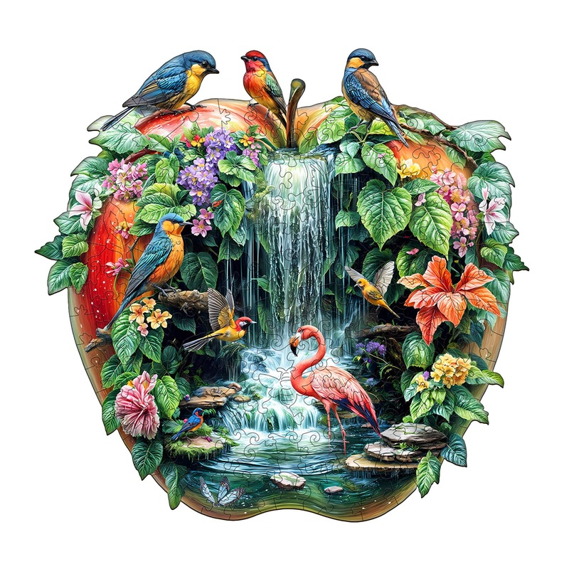 Wooden Puzzles for Adults – Challenging Paradise Garden Adult Puzzle, Unique Animal Shaped Wooden Jigsaw Puzzles for Adults, Cre