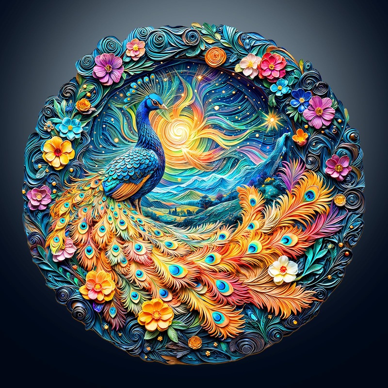 Wooden Puzzles for Adults, Unique Animal Shaped Adults Puzzle, Peacock Wooden Jigsaw Puzzles Adult, Challenging Creative Gifts F