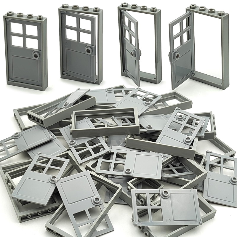 ZHX 40PCS Doors and Frame Building Block Toys MOC Creative House Brick Accessories Compatible with Classic Bricks Building Toy f