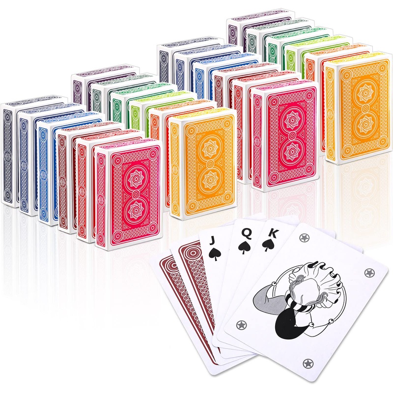 Zubebe 12 Pack Playing Cards Jumbo Index Large Print Deck of Cards Bulk in Vibrant Colors Poker Size, Standard Playing Poker Dec