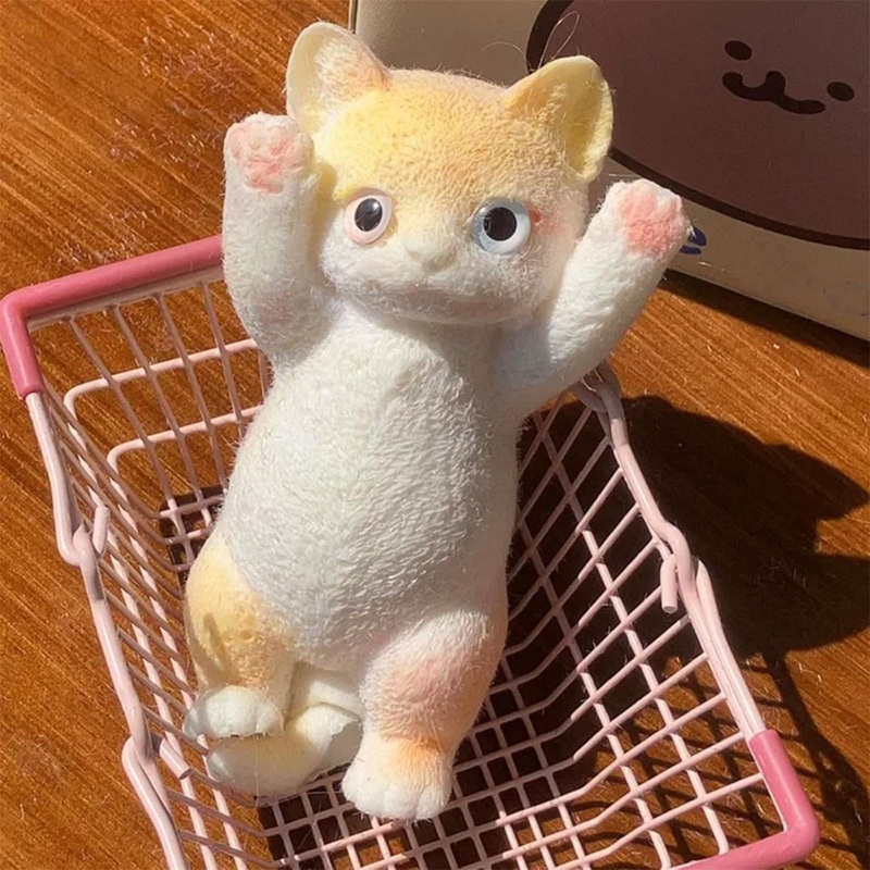 Cat Sticky Squishy Toys,Cute Cat Squishies Squeeze Soft Cat Squishies Stress Relief Sensory,Squeeze Toy Gifts for Christmas Birt