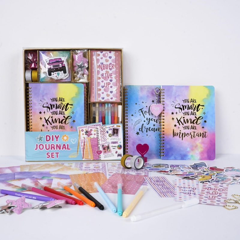 ele ELEOPTION DIY Journal Kit for Girls Ages 8-12,98pcs Journal Set DIY Girls Diary Age 6-8 Scrapbook & Diary Set, Journaling Ar