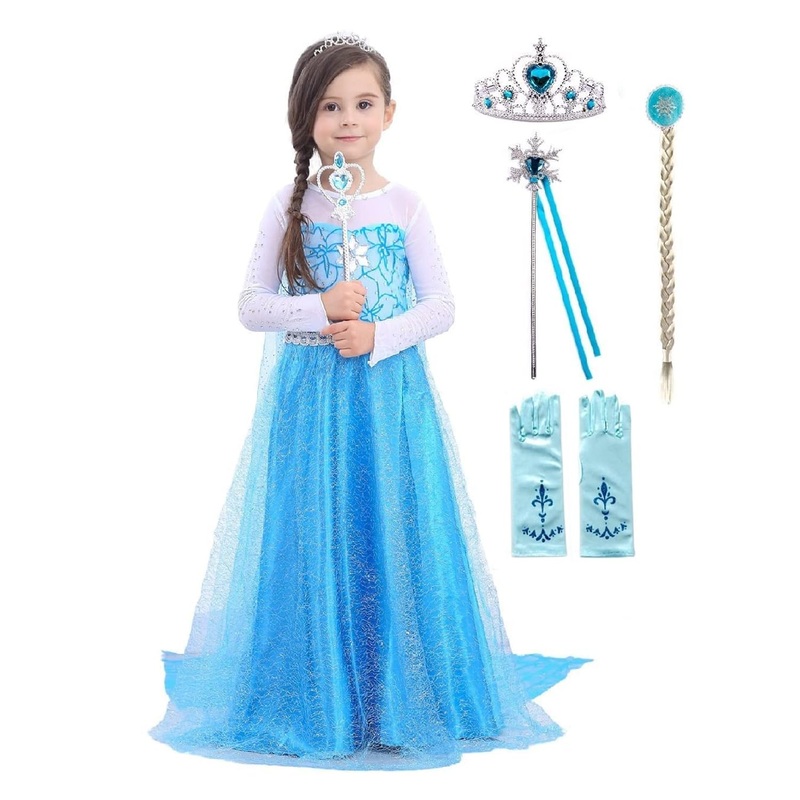 Familycrazy Princess Costume Princess Dresses for Girls Dress up Fancy Halloween Christmas for Toddler, 10-11 Years, Blue-news