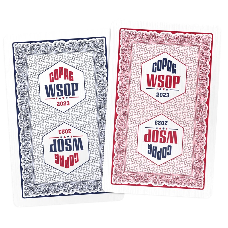 Generic Copag WSOP 2023 Tournament Played 100% Plastic Playing Cards – Narrow Size (Bridge) Blue/Red Double Deck Set (Standard I