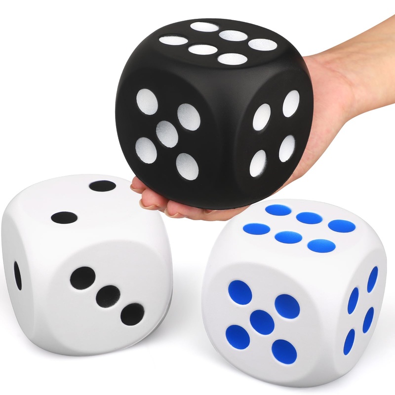 Giant 3 Inch Foam Fidget Dice – Stress Relief Squeeze Squishy Game Dice, Perfect for Family Fun, Classroom Activities, and Party