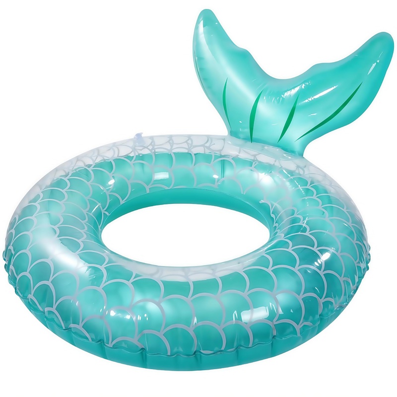 Inflatable Mermaid Pool Floats for Kids,Green Mermaid Swimming Ring Tubes Children Pool Float for Outdoor Beach Swimming Pool Pa
