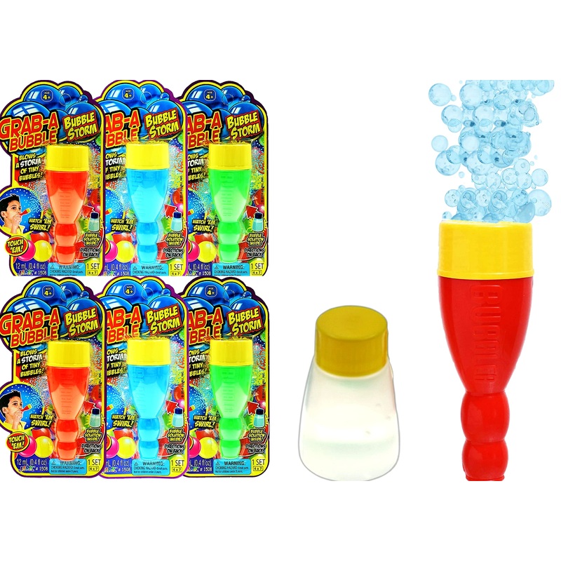 JA-RU Grab a Bubble Storm Touchable Bubbles Blowing Toy (6 Pack) I Hundred of Touching Bubbles Soap Solution Toy Favors I Party