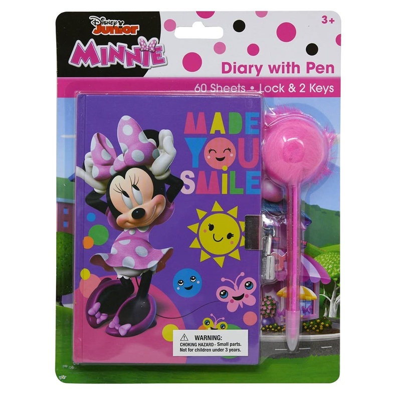Minnie Diary with Pom Pen on Card