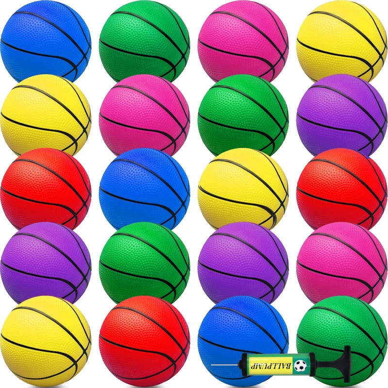 Oleitodh 42Pcs 5” Mini Basketball Balls Bulk Small Basketball Set, PVC Small Basketball for Over The Door Basketball Hoop Games