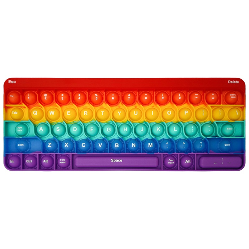 Proweber Learning Typing Keyboard Pop Fidget Toy – Satisfying Sensory Stress Relief for Kids Adults ADHD – Pop Bubbles Silicone