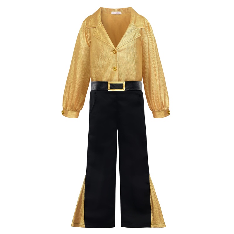 ReliBeauty Kids 70s Boys Disco Costume 120