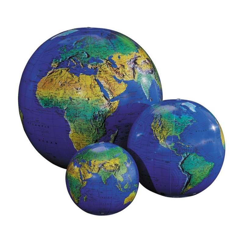 Replogle Globes Inflatable Topographical Globe, Dark Blue Ocean, 27-Inch Diameter