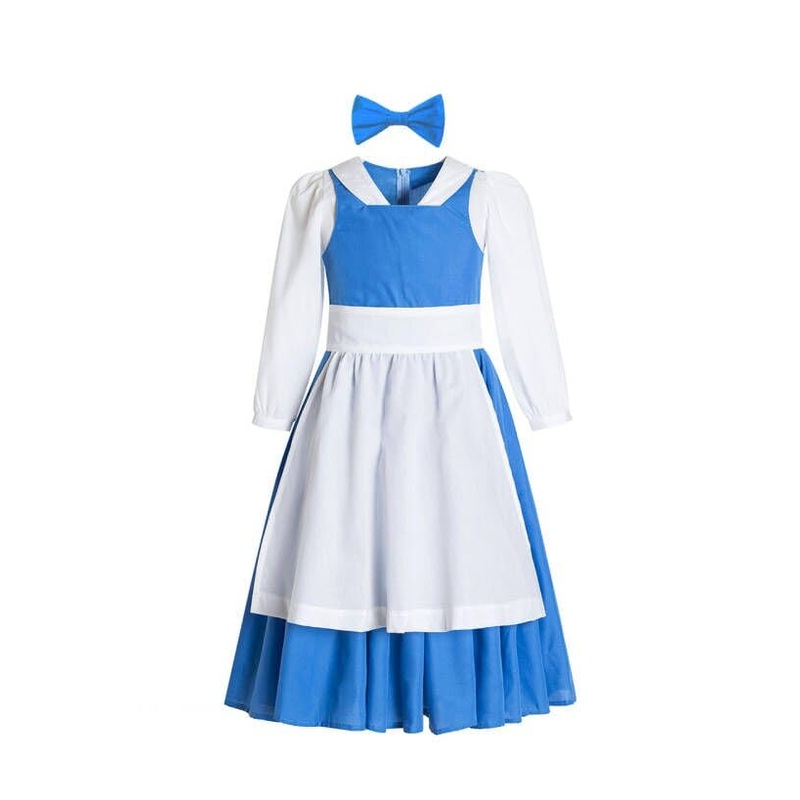 Ruikajia Belle Provincial Village Costume – Blue Belle Dress Princess Beauty Beast Costume 14 Years