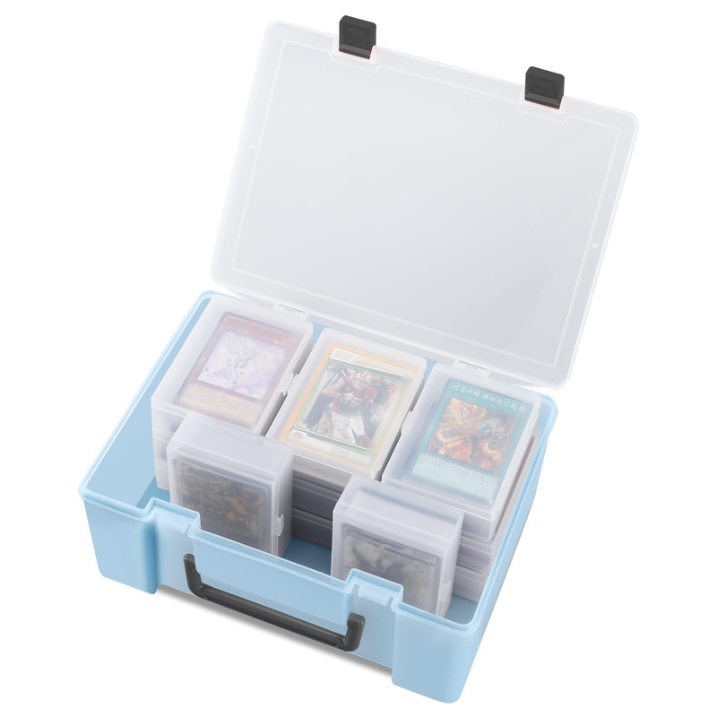 Saichotoy Trading Card Storage Box: Card Case Holder Organizer Compatible With 800+ PKM, MTG, Yugioh, TCG Cards with 11 Individu