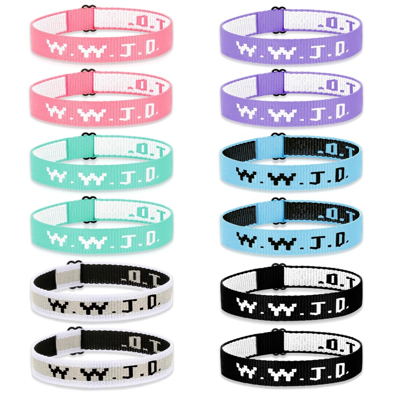 Shakalaka WWJD Bracelets Pack What Would Jesus Do Bracelets 12Pcs