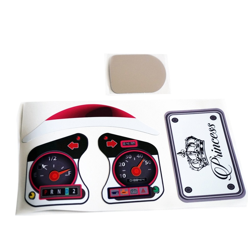 The Toy Restore Replacement Decals Fits Little Tikes 30th Anniversary Cozy Coupe Car Princess B&W