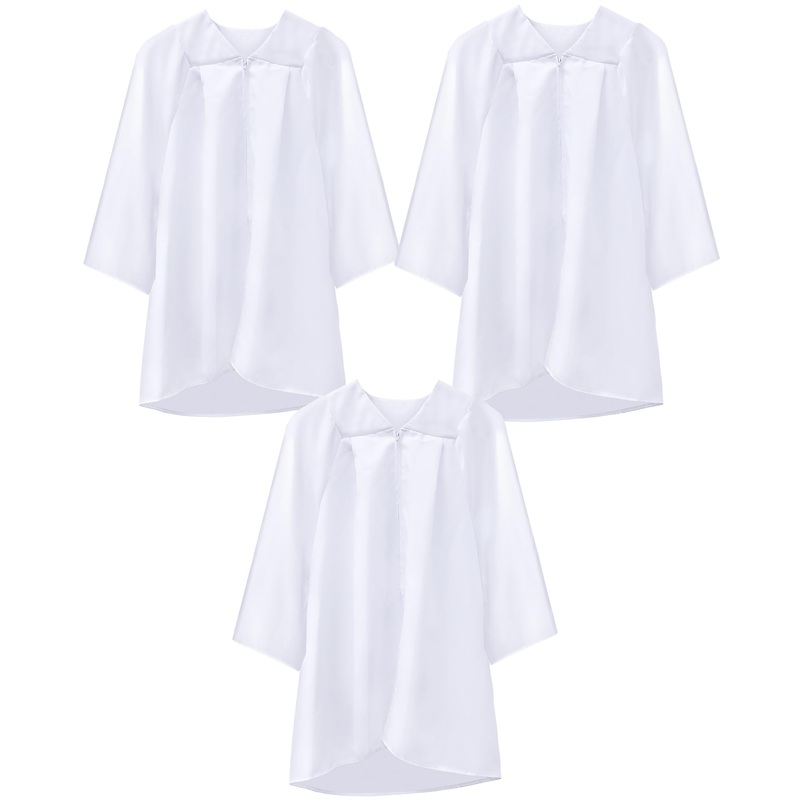 Toulite 3 Pcs Unisex Matte Choir Robes Kids Graduation Gown for School Judge Robes Costume for Baptism Church Event Pastor(Size
