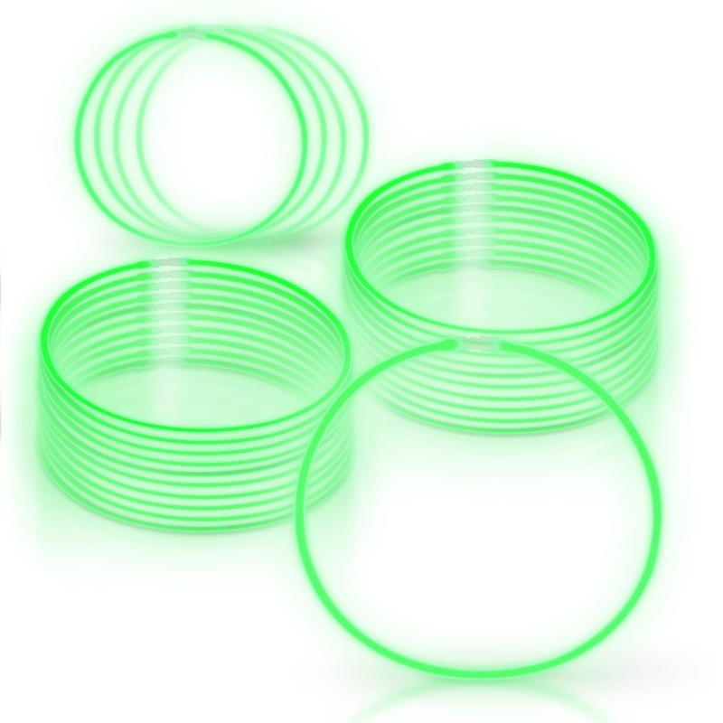 Windy City Novelties 22” Glow Stick Necklaces – 50 Pack (Green)