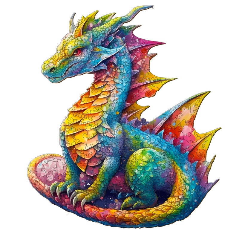 Woodemon Wooden Puzzles for Adults, Dragon Wooden Jigsaw Puzzles Kids, (M-200pcs) Unique Shaped Animal Wood Puzzles Adults and K