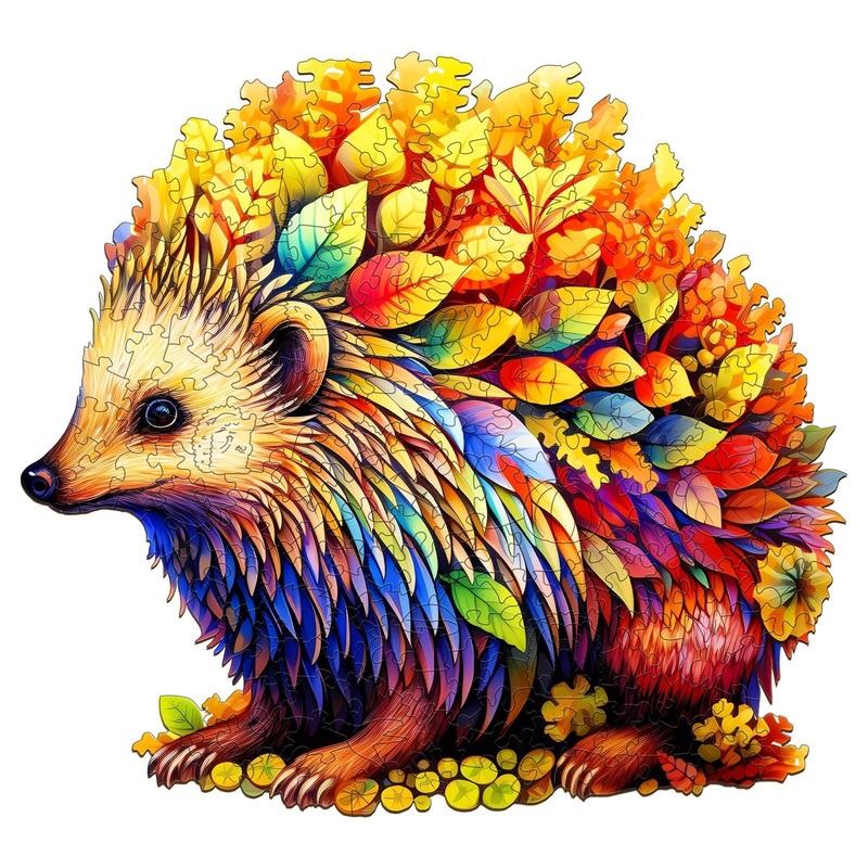 Wooden Puzzles for Adults – Clever Hedgehog Wood Puzzle, Unique Shaped Wooden Jigsaw Puzzle for Adults, Wood Puzzles Adult, Perf