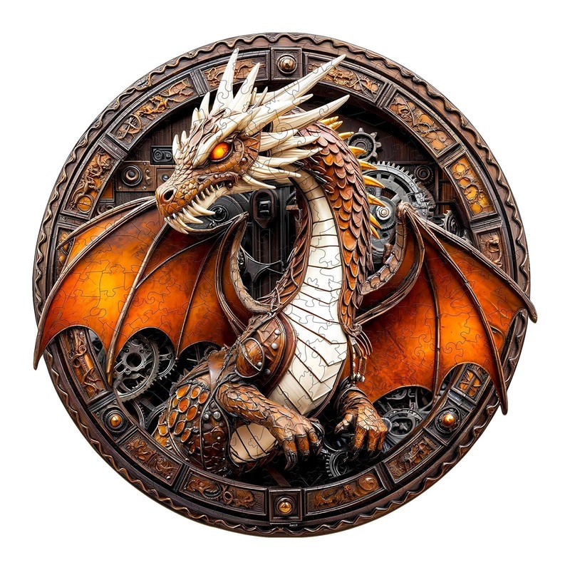Wooden Puzzles for Adults – Mechanical Dragon Puzzle, Unique Shape Wooden Jigsaw Puzzle, Wood Puzzles Adult, Good Gift Idea for