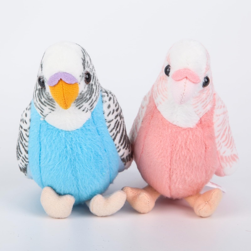 WQY GroceryShop 2Pcs Stuffed Parakeet Toy, 5.5 inches, Budgerigar Plush Toy, Parakeet Soft Toy, Stuffed Bird for Kids, Blue and