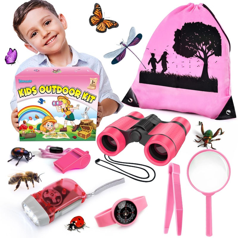 YOPINSAND Kids Explorer Kit & Bug Catcher Kit, Camping Gear for Kids, Outdoor Exploration Set with Backpack & Binoculars, Ideal