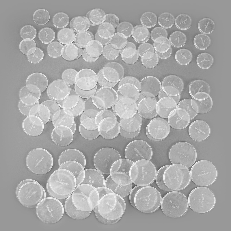 100PCS Miniature Bases+120PCS Adhesive, 25mm 32mm 40mm Mix Clear Round Plastic Model Bases for Gaming Miniatures Collectible War