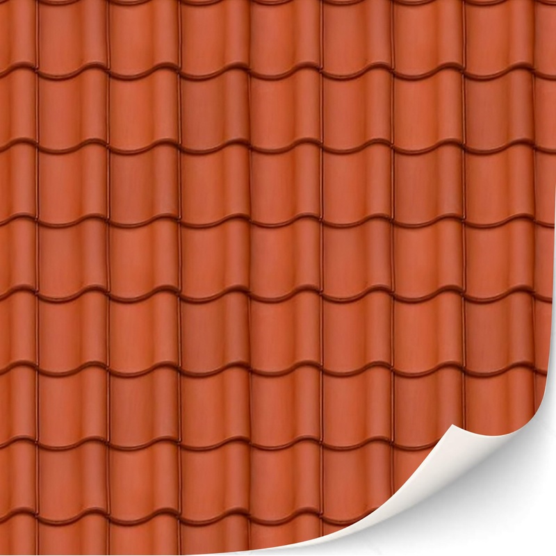 3 Sheets Self-Adhesive Roof Tiles and Shingles for Dollhouses Scale 1:12 (Roof Tiles Clay 3)
