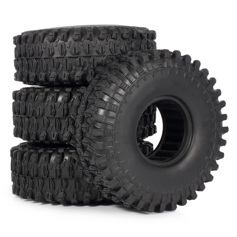 4Pcs Rubber 120x44mm 1/10 RC Crawler 1.9 Tires with Foam Inserts for Gen7 Gen8 SCX10 TRX4 Upgrades (E-120x44mm)