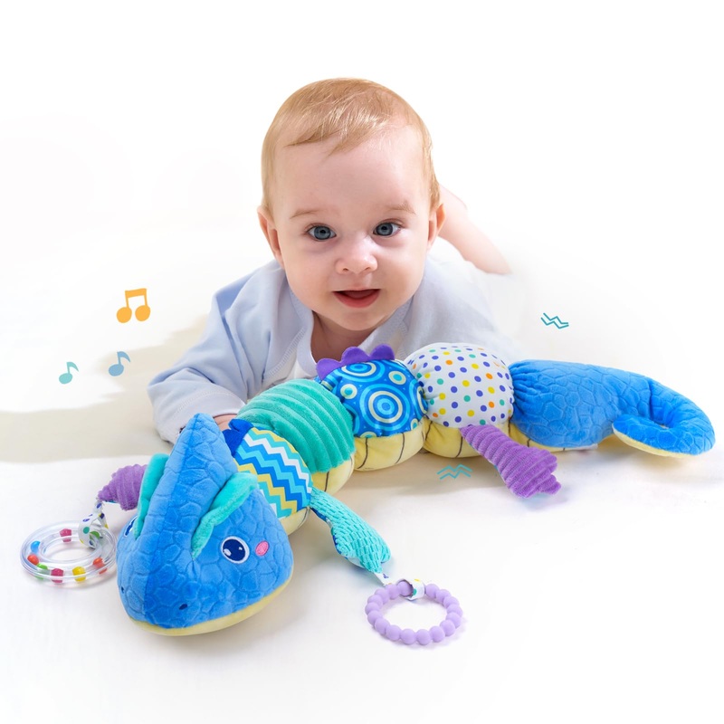 Baby Toys 0-6 Months, Baby Musical Toys – Stuffed Animal Activity Soft Toywith Rattles, Crinkle, Bell;Baby Sensory Teething Toys